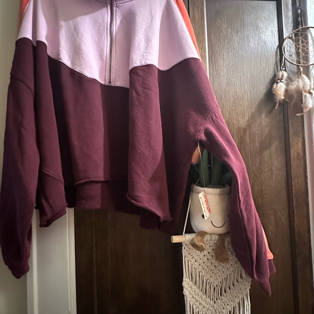 NWT Free People size XL half zip sweatshirt - Picture 2 of 8